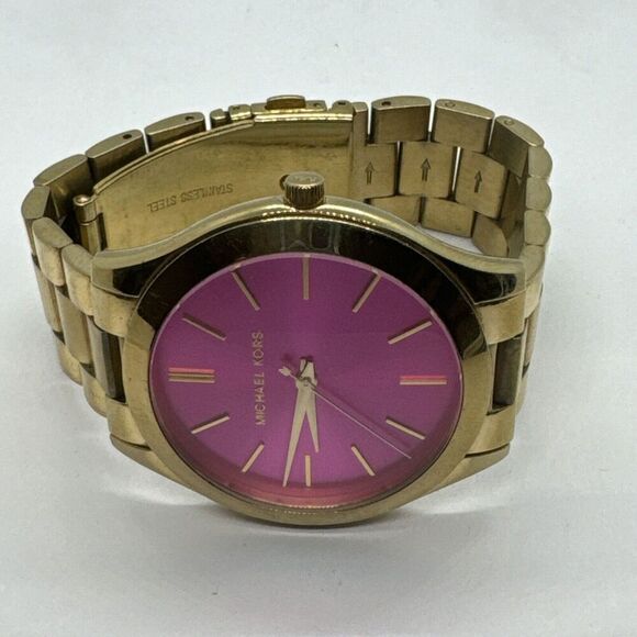 Michael Kors Slim Runway MK3264 Women Analog Pink Dial Quartz Wrist Watch JNA256 - Picture 5 of 11